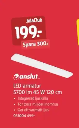 Jula LED-armatur 5700 Im 45 W 120 cm erbjuda