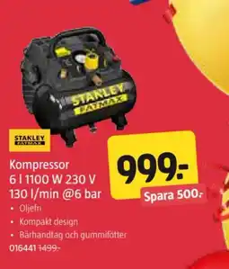 Jula Kompressor 6 l 1100 W 230 V 130 l/min. @6 bar erbjuda