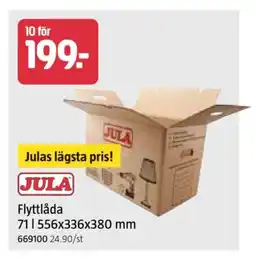Jula Flyttlåda 71 l 556x336x380 mm erbjuda