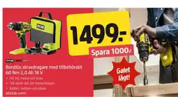 Jula Borstlös skruvdragare med tillbehörskit 60 Nm 2.0 Ah 18 V erbjuda