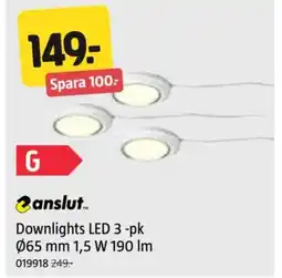 Jula Downlights LED 3-pk 065 mm 1,5 W 190 Im erbjuda