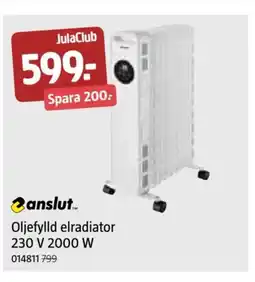 Jula Oljefylld elradiator 230 V 2000 W erbjuda