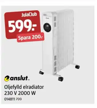 Jula Oljefylld elradiator 230 V 2000 W erbjuda