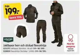 Jula Jaktbyxor herr och stickad fleecetröja erbjuda