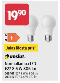 Jula Normallampa LED E27 8.6 W 806 Im erbjuda