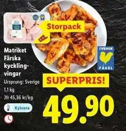 Lidl Matriket Färska kycklingvingar erbjuda