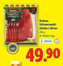 Lidl Dulano Schwarzwaldskinka i skivor erbjuda