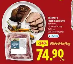 Lidl Butcher's Färsk fläskkarré erbjuda