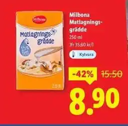 Lidl Milbona Matlagningsgrädde erbjuda