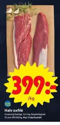ICA Supermarket Halv oxfilé erbjuda