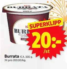 ICA Supermarket Burrata ICA erbjuda