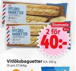 ICA Supermarket Vitlöksbaguetter ICA erbjuda