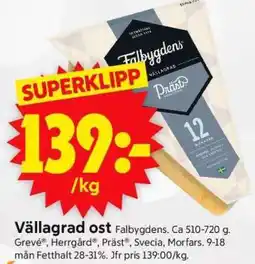 ICA Supermarket Vällagrad ost erbjuda