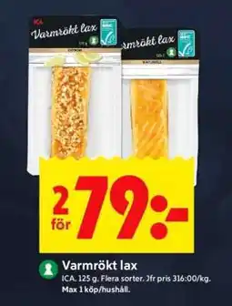 ICA Supermarket Varmrökt lax erbjuda