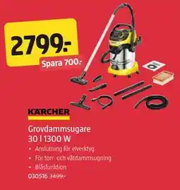 Jula Grovdammsugare 30 l 1300 W erbjuda