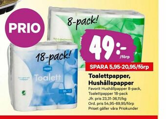 City Gross Toalettpapper, Hushållspapper erbjuda
