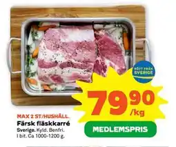 Stora Coop Färsk fläskkarré, Medlemspris erbjuda