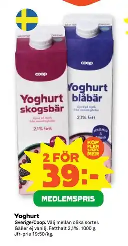 Stora Coop Yoghurt, Medlemspris erbjuda