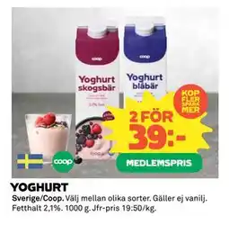 Coop YOGHURT, Medlemspris erbjuda