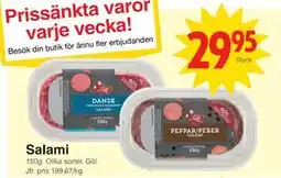 Matöppet Salami erbjuda