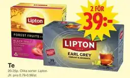 Matöppet Te erbjuda