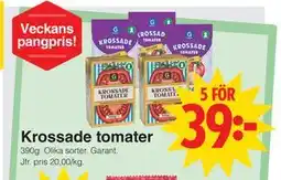 Matöppet Krossade tomater erbjuda