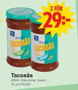 Matöppet Tacosås erbjuda