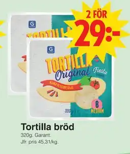 Matöppet Tortilla bröd erbjuda