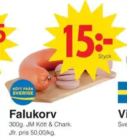 Matöppet Falukorv erbjuda