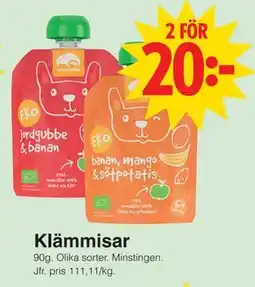 Matöppet Klämmisar erbjuda