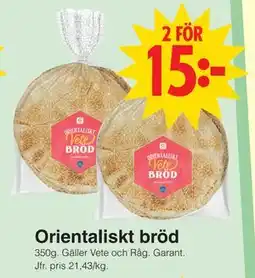 Matöppet Orientaliskt bröd erbjuda
