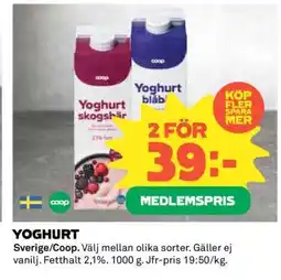 Coop Yoghurt erbjuda