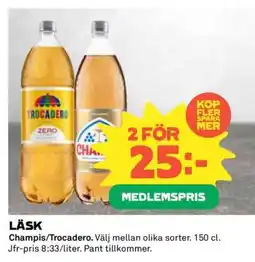 Coop Läsk Champis/Trocadero erbjuda
