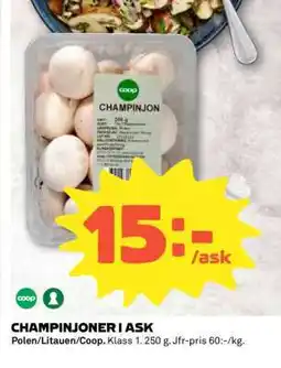 Coop CHAMPINJONER I ASK erbjuda