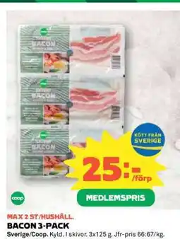 Coop BACON 3-PACK erbjuda