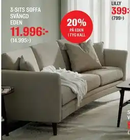 Mio 3-SITS SOFFA SVÄNGD EDEN erbjuda