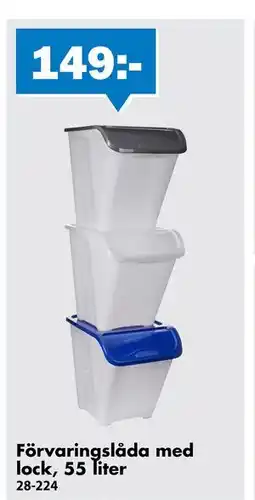 Biltema Förvaringslåda med lock, 55 liter erbjuda