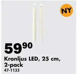 Biltema Kronljus LED, 25 cm, 2-pack erbjuda