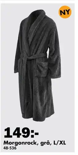 Biltema Morgonrock, grå, L/XL erbjuda