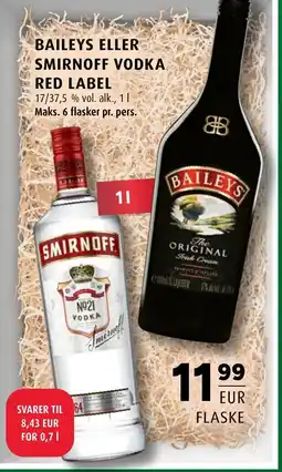 Scandinavian Park Baileys eller smirnoff vodka red label erbjuda