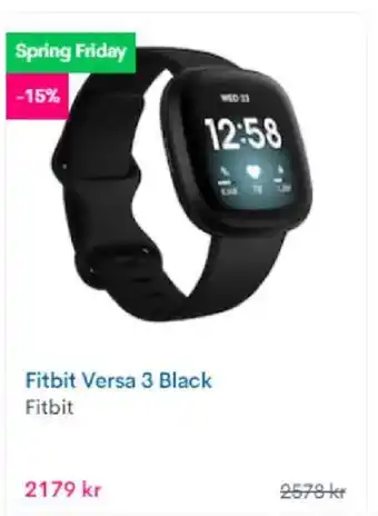 CDON Fitbit Versa 3 Black erbjuda