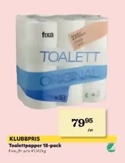 Hemköp FIXA Toalettpapper 18-pack erbjuda