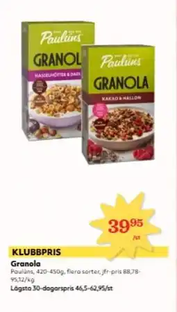 Hemköp PAULUNS Granola erbjuda