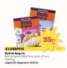 Hemköp BEN'S ORIGINAL Boil-in-bag ris erbjuda