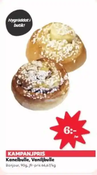 Hemköp Kanelbulle, vaniljbulle erbjuda