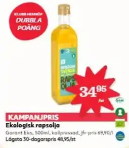 Hemköp GARANT Ekologisk rapsolja erbjuda