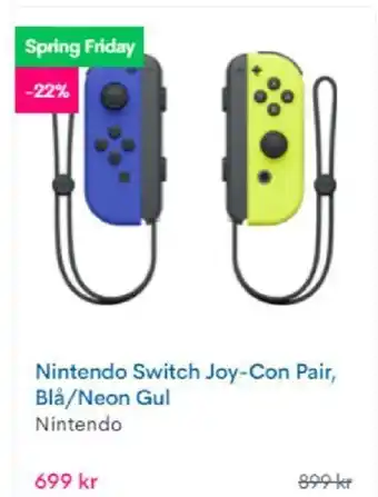 CDON Nintendo Switch Joy-Con Pair, Blå/Neon Gul erbjuda