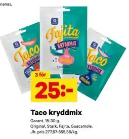 City Gross Taco kryddmix erbjuda