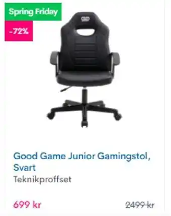 Good Game Junior Gamingstol Svart