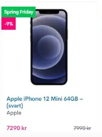 CDON Apple iPhone 12 Mini 64GB - (svart) erbjuda